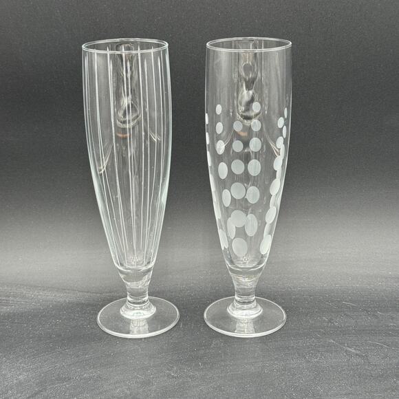 Pilsners by Mikasa in Pattern Cheers Set of 2 Vertical and Bubbles ONLY - Picture 1 of 10